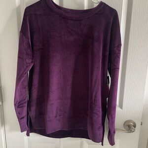 Women's Purple Velour Top NWT - Small